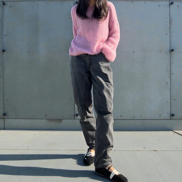 【LADIES】vintage mohair hand knit size:フリー