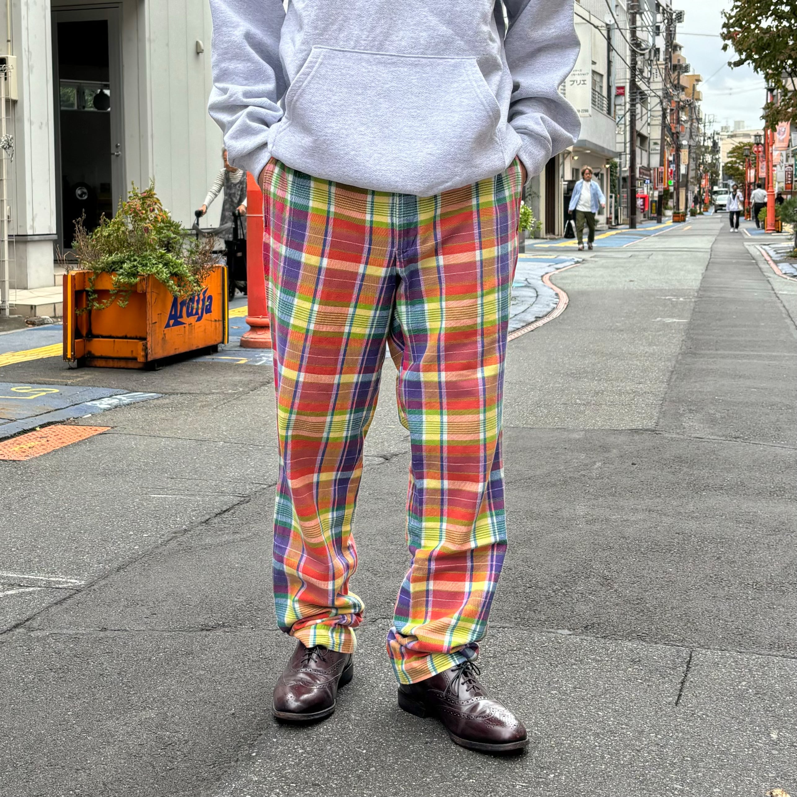 90's Polo Ralph Lauren Madras Check Flannel Slacks 34 / ポロ 90's Polo Ralph Lauren Madras Check Flannel Slacks 34 / ポロ