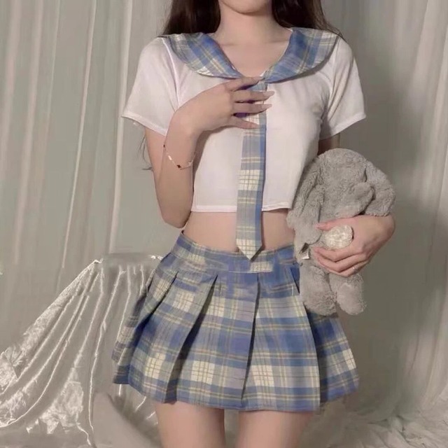 ミニ丈セーラーコスプレ blue【No.609】/ かわいいレディースコスプレ衣装