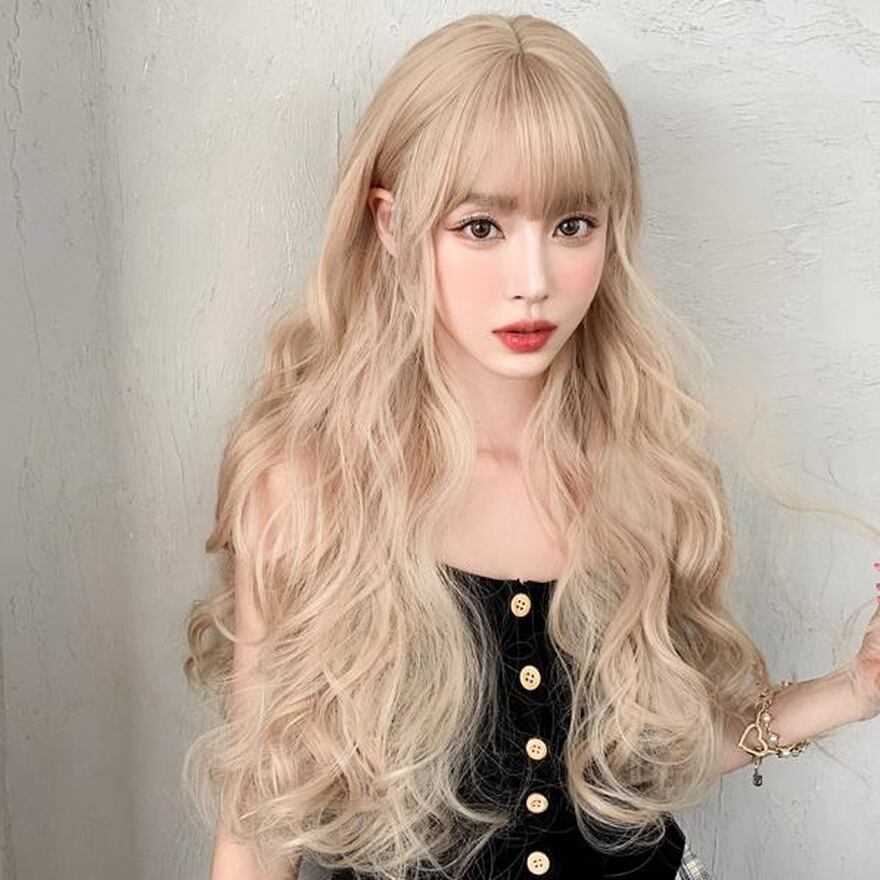 yuri様♡order商品 ウイッグ かつら ネット ロングウェーブ ライトゴールド 約60cm