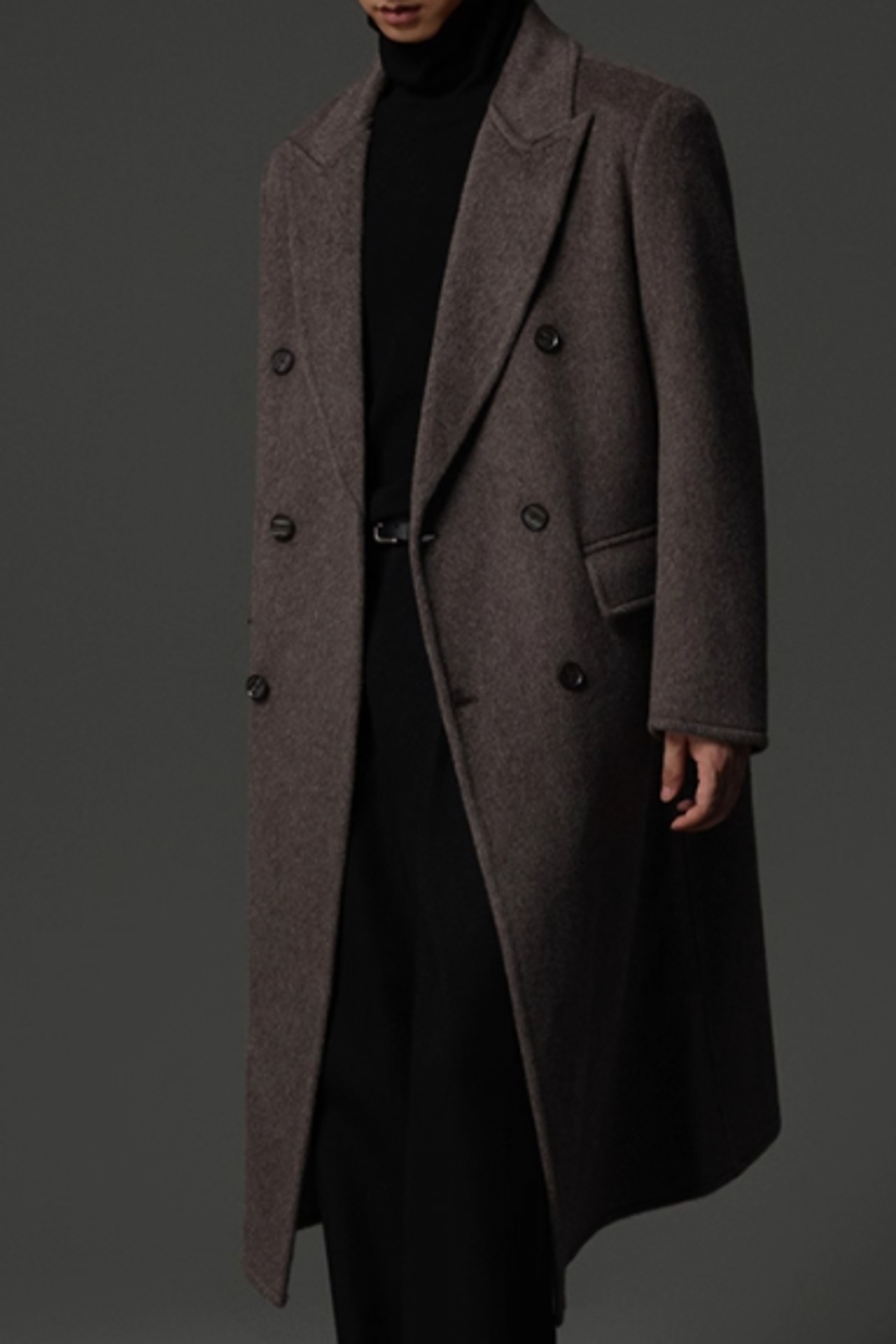 【縦長端正】ウール100%ロングチェスターコート