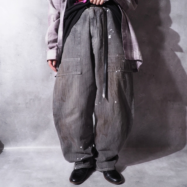 ”master piece ”  rags × painted wide silhouette denim pants