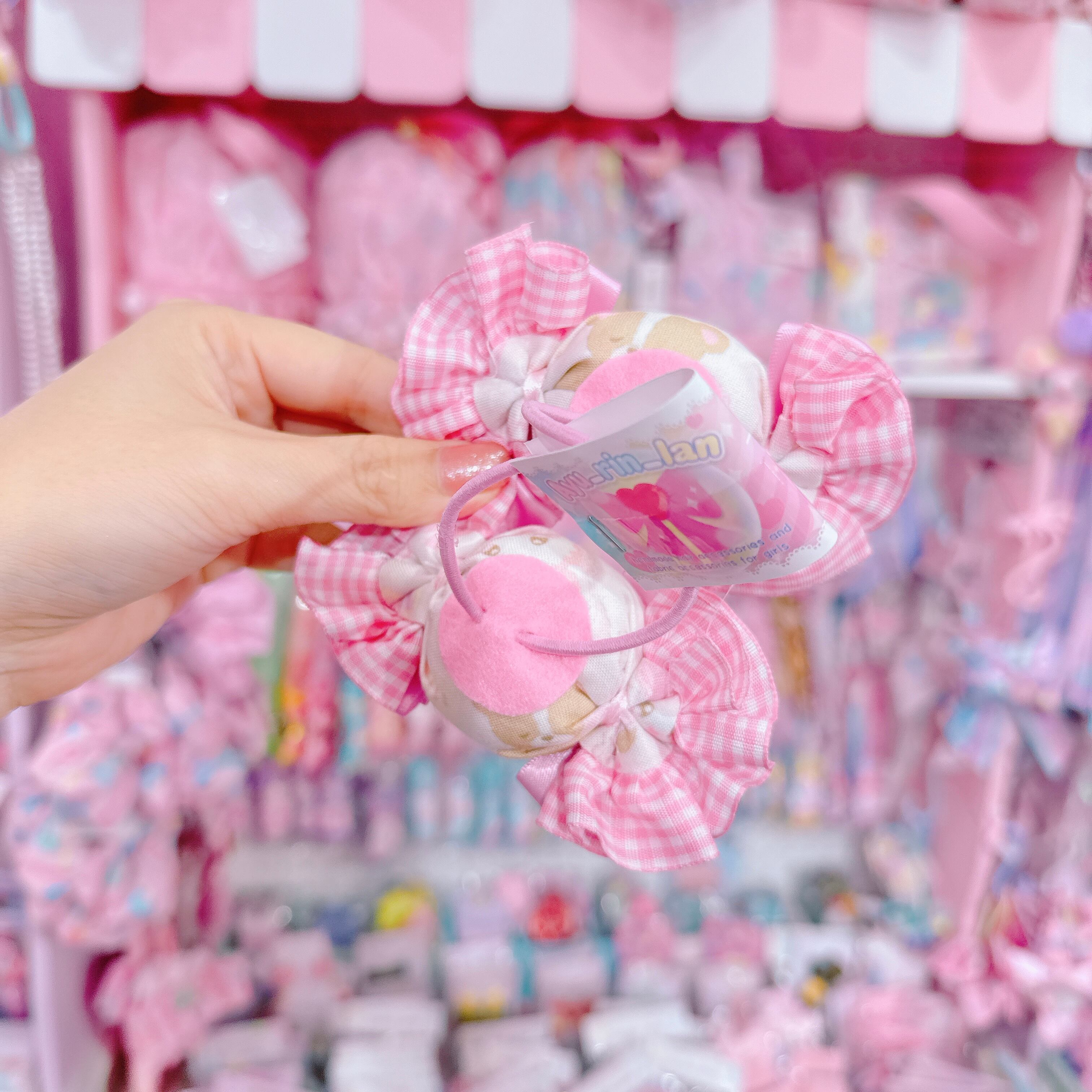 【D8】78-24キャンディリボンツインヘアゴム