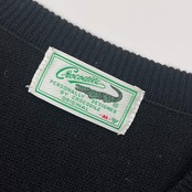 Crocodile クロコダイル Vネック 長袖 ニット セーター M/ブラック メンズ