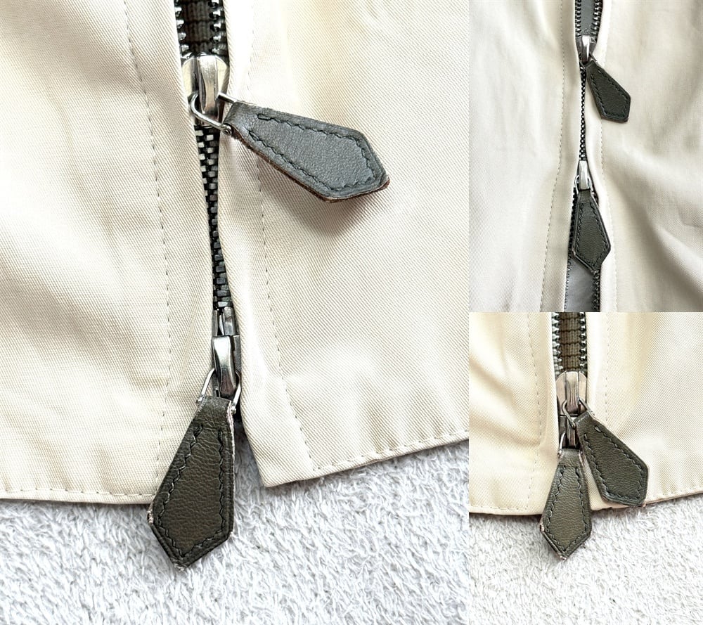 HERMES エルメス スウィングトップ Wジップ ジャケット 48 レザー