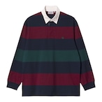 Carhartt (カーハート) L/S HANSEN RUGBY POLO - Hansen Stripe, Astro / Wax SIZE S