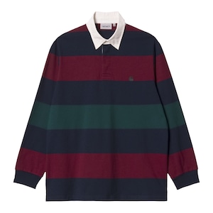 Carhartt (カーハート) L/S HANSEN RUGBY POLO - Hansen Stripe, Astro / Wax SIZE S