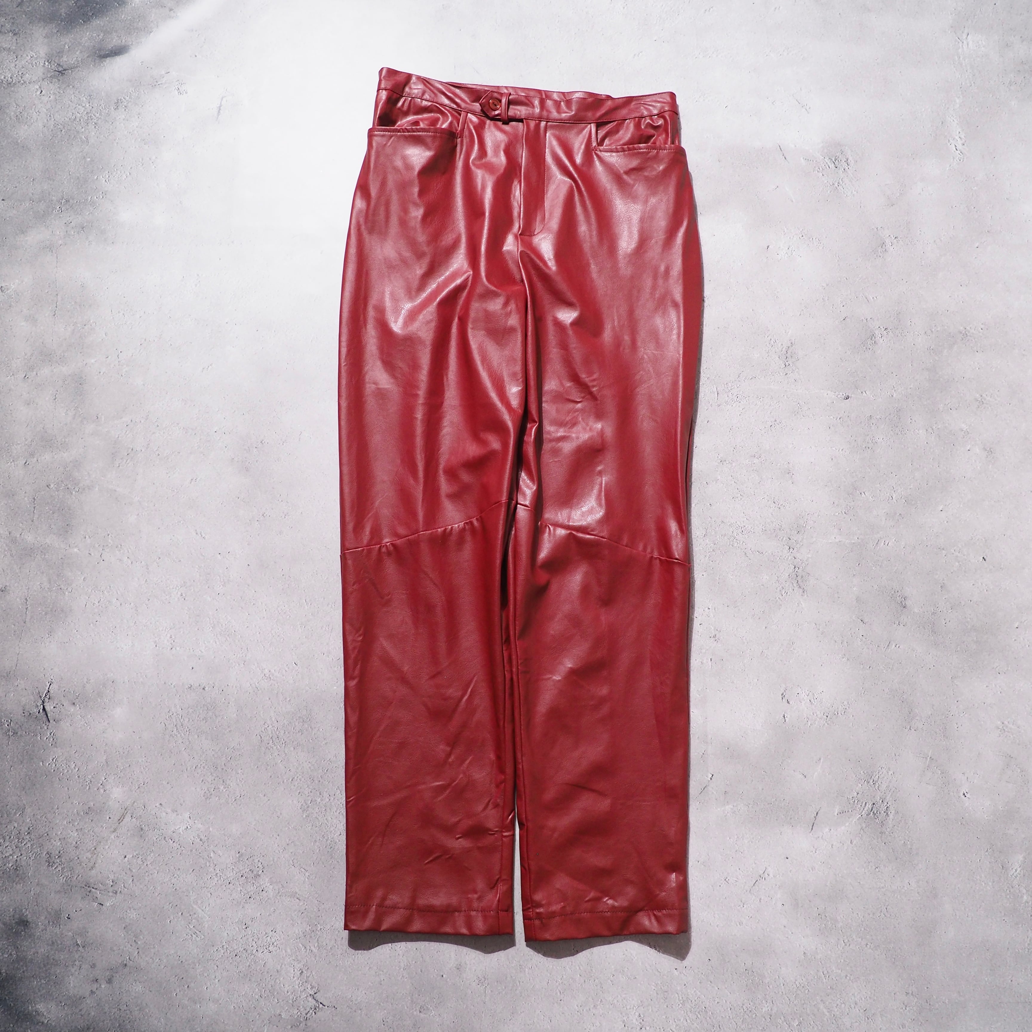 " Made in USA " Beautiful Blood Red color vintage Fake leather pants