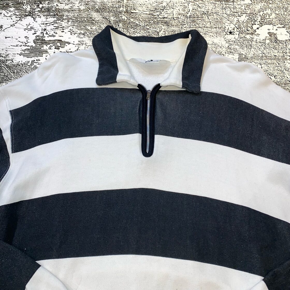 90s GOODENOUGH ハーフジップ ボーダー スウェット シャツ 