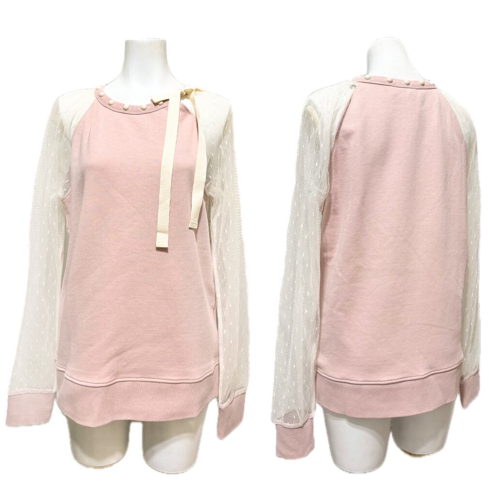 新品レッドヴァレンティノRED VALENTINOレース×スウェットピンクM 新品レッドヴァレンティノRED VALENTINOレース×スウェットピンクM