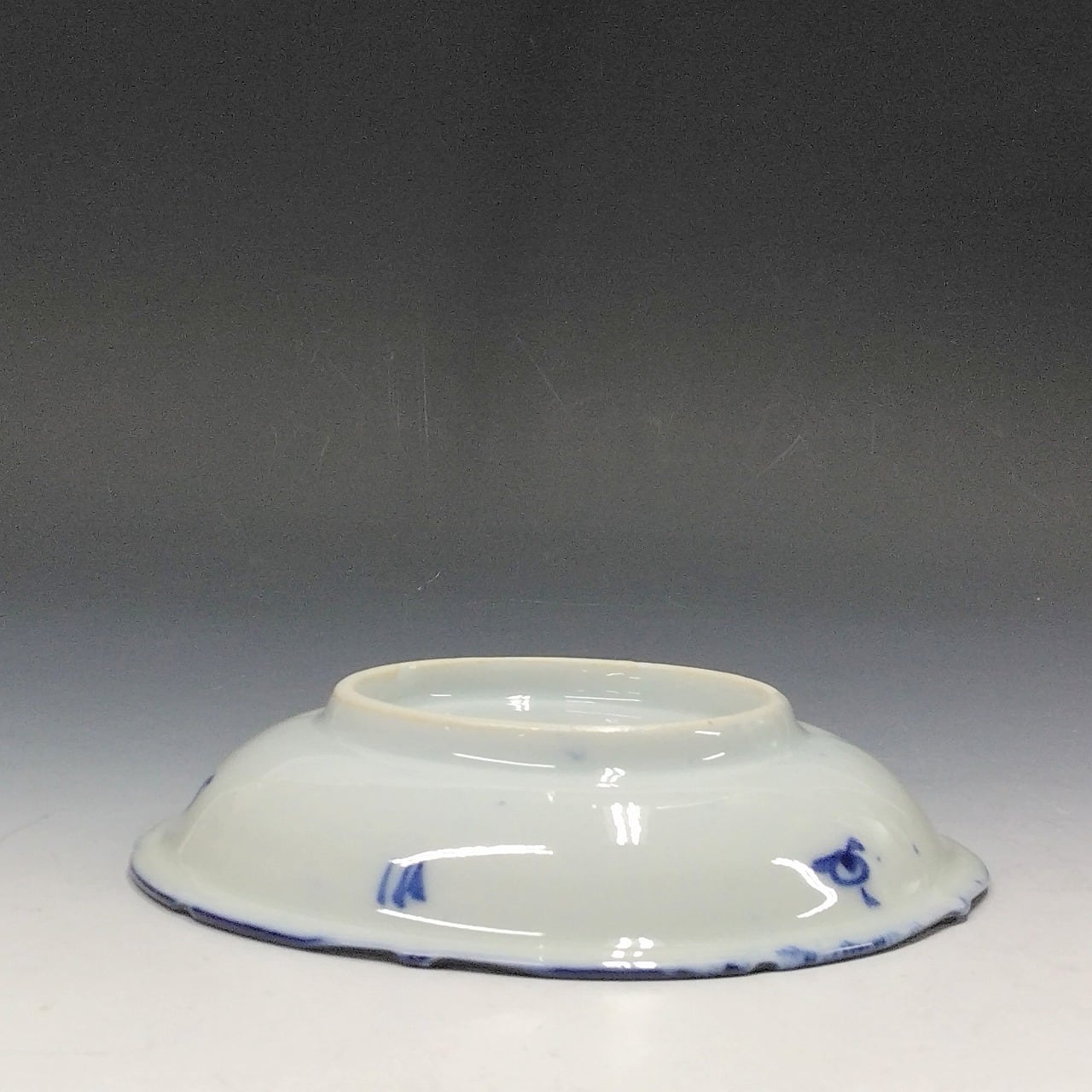 時代もの (大正-昭和(1920年代)頃) 手描 花鳥染付 芙蓉手 小皿/ 豆皿 1