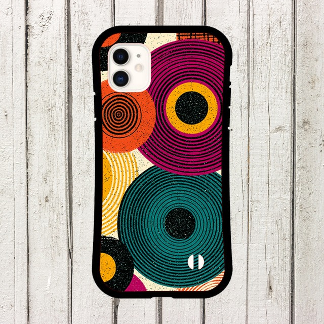 iPhoneケース サイケデリック 円柄｜60s 70s オプアート風 RETRO019