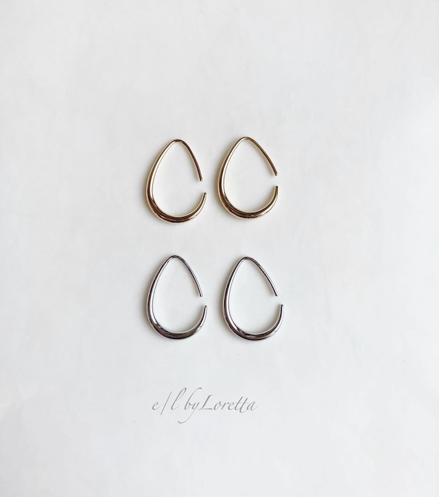 (全2色)Metal mini shizuku hoop pierce