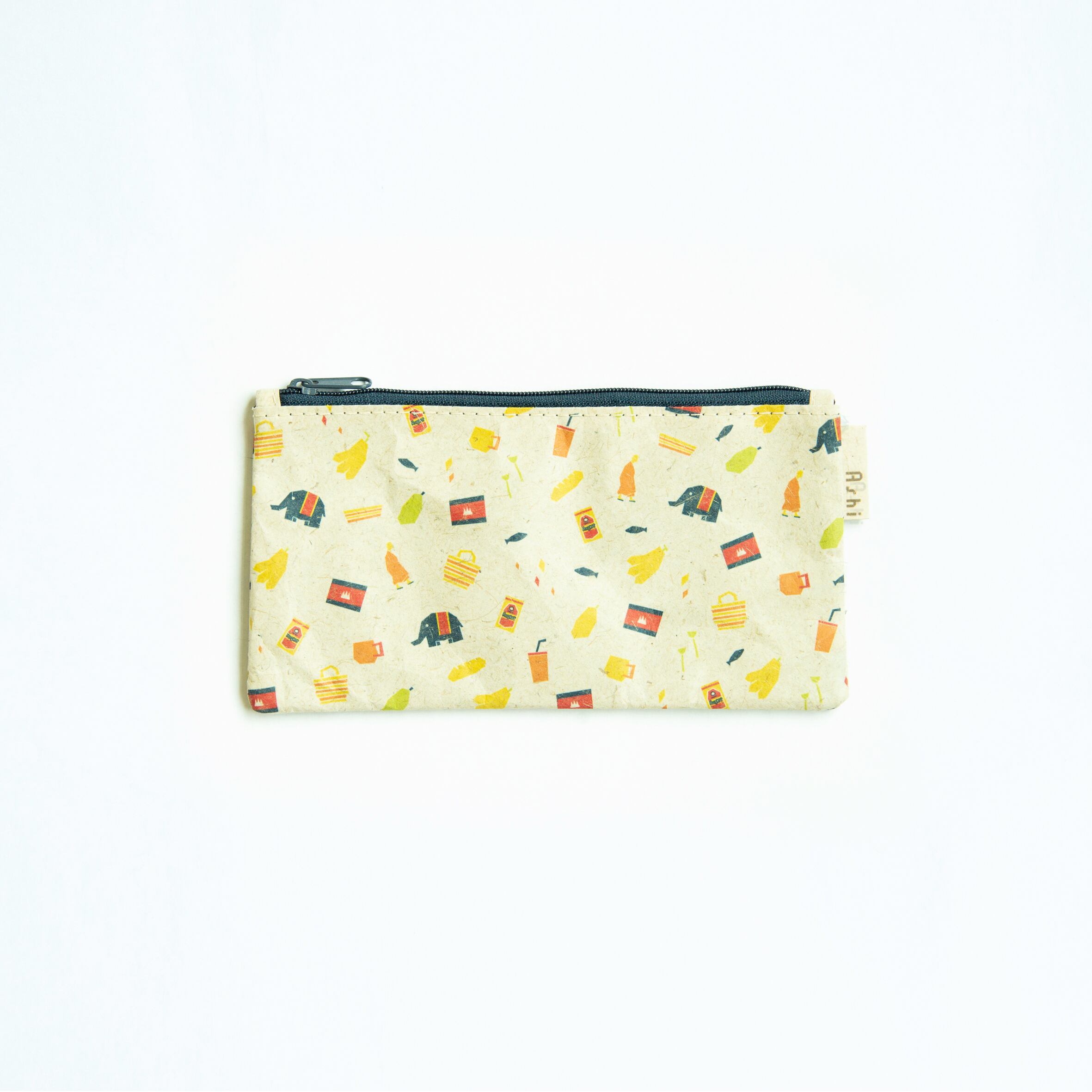Ashi｜亜紙 Flat Pouch M＊Cambodia Blue 紙ポーチ ザ・カンボジア