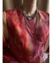 artistic color jacquard long dress-4547-2