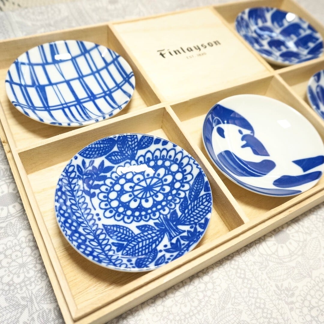 フィンレイソン木箱入豆皿揃え 5枚入り FIN40-127H | 北欧雑貨