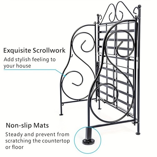 収納ラック ２段収納ラック ヴィンテージラック 黒 キッチン 調味料収納 バスグッズ収納 カウンター