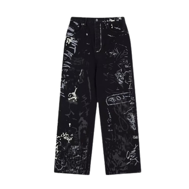 Graffiti Wide Leg Casual Pants