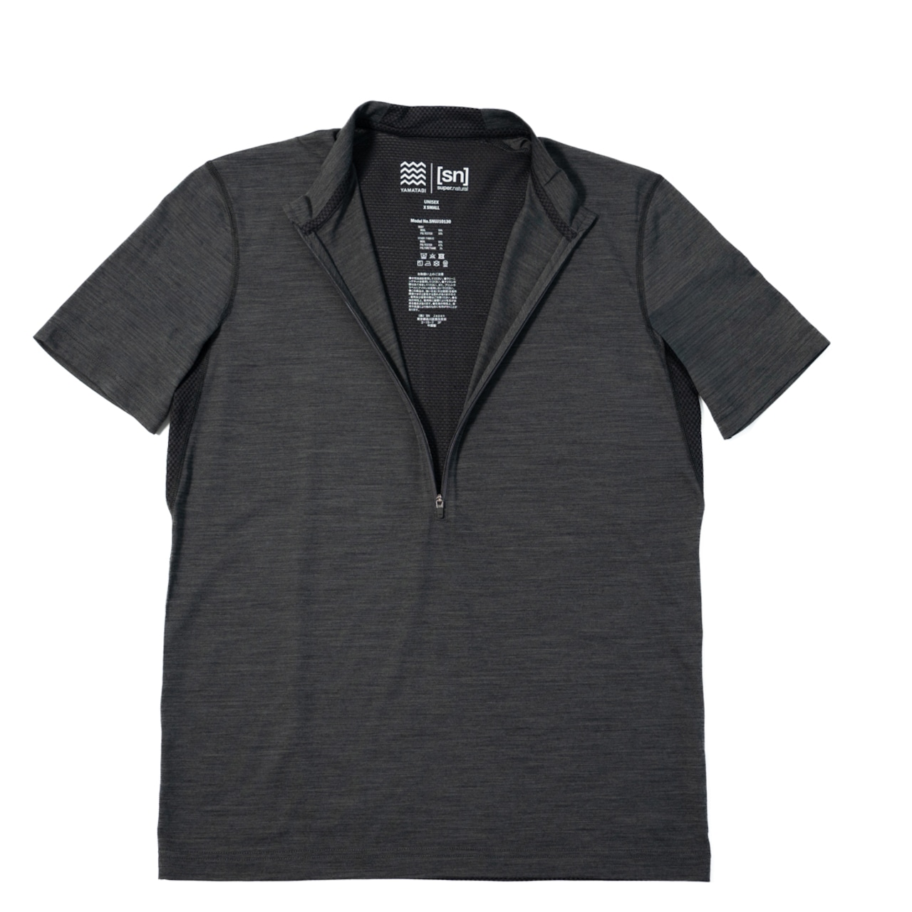 バックメッシュ・アクティブメリノ・ジップアップ・Tシャツ