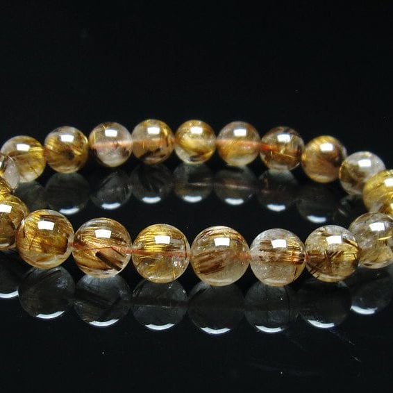 ⭐︎【天然】タイチンルチルクオーツ ブレスレット 9mm 21.9g ⭐︎【天然】タイチンルチルクオーツ ブレスレット 9mm 21.9g