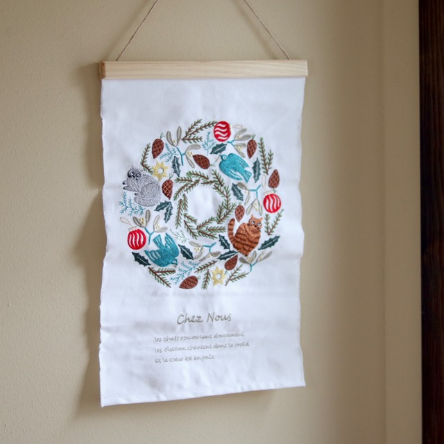 stacksto 松尾ミユキ 刺繍タペストリー S リース