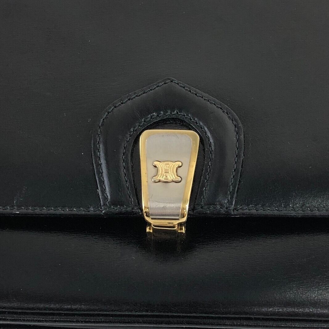 CELINE セリーヌ ショルダーバッグ ブラック ブラゾン レザー チェーン