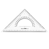 Jimjis 三角定規 30cm 製図 セット 大きい 受験用 三角定規 三角スケール 定規セット 幾何学 文房具 事務用 作図ツール 製図用品 プラスチック製 2枚組 分度器付き (透明)