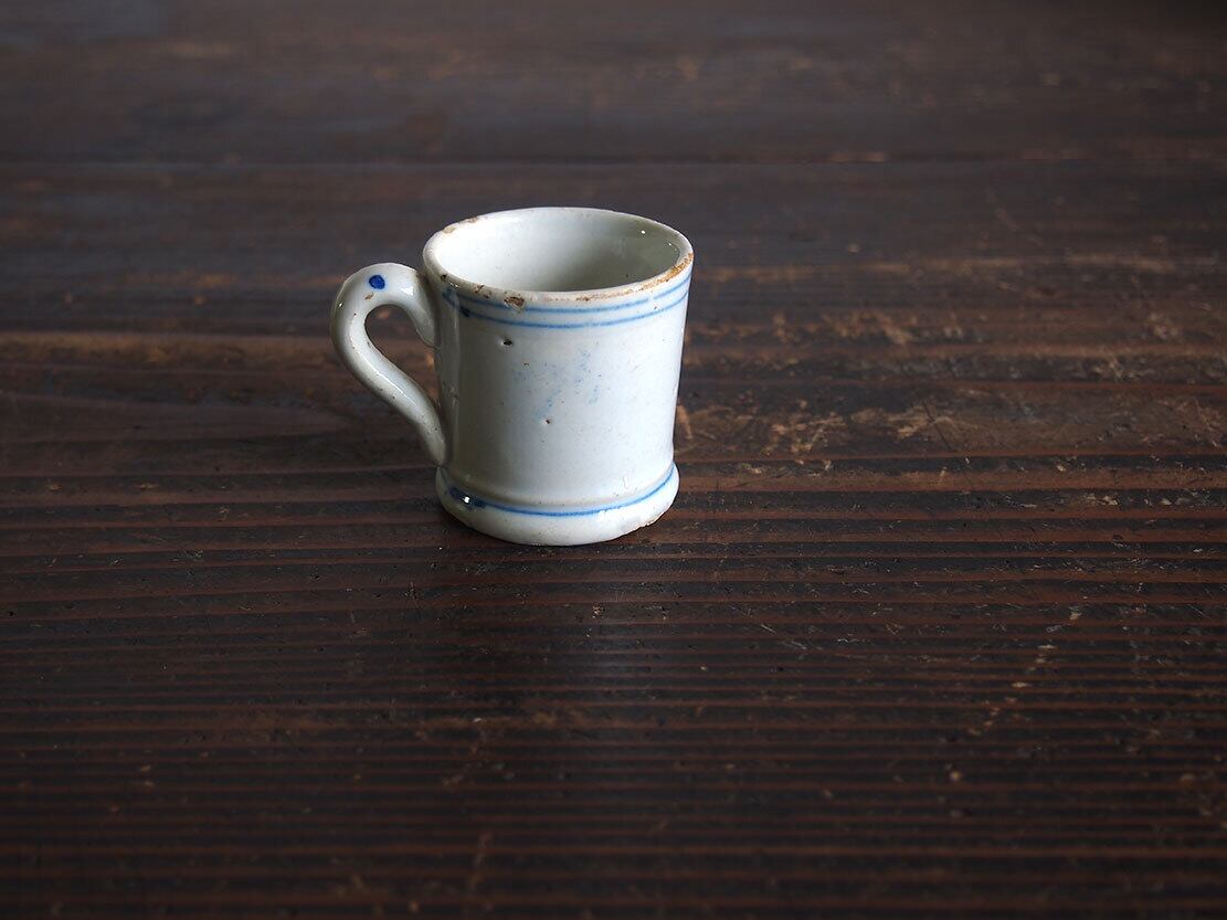 白いブリュロカップ 陶器 ビストロ 厚底カップ コーヒーカップ /K410 白いブリュロカップ 陶器 19世紀 ビストロ 厚底カップ コーヒーカップ