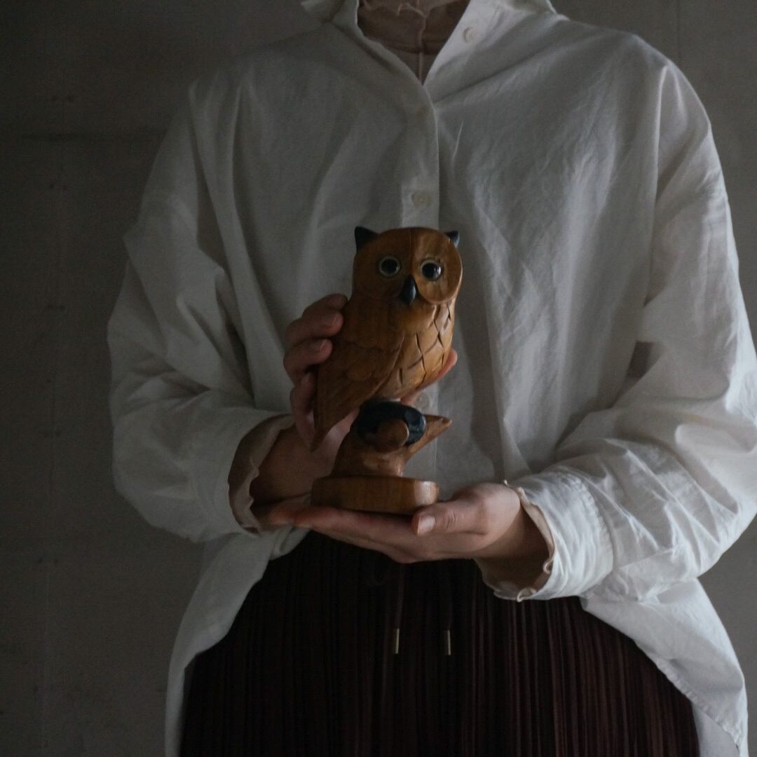 古い木製フクロウの置物 | Konishi Koffee web shop
