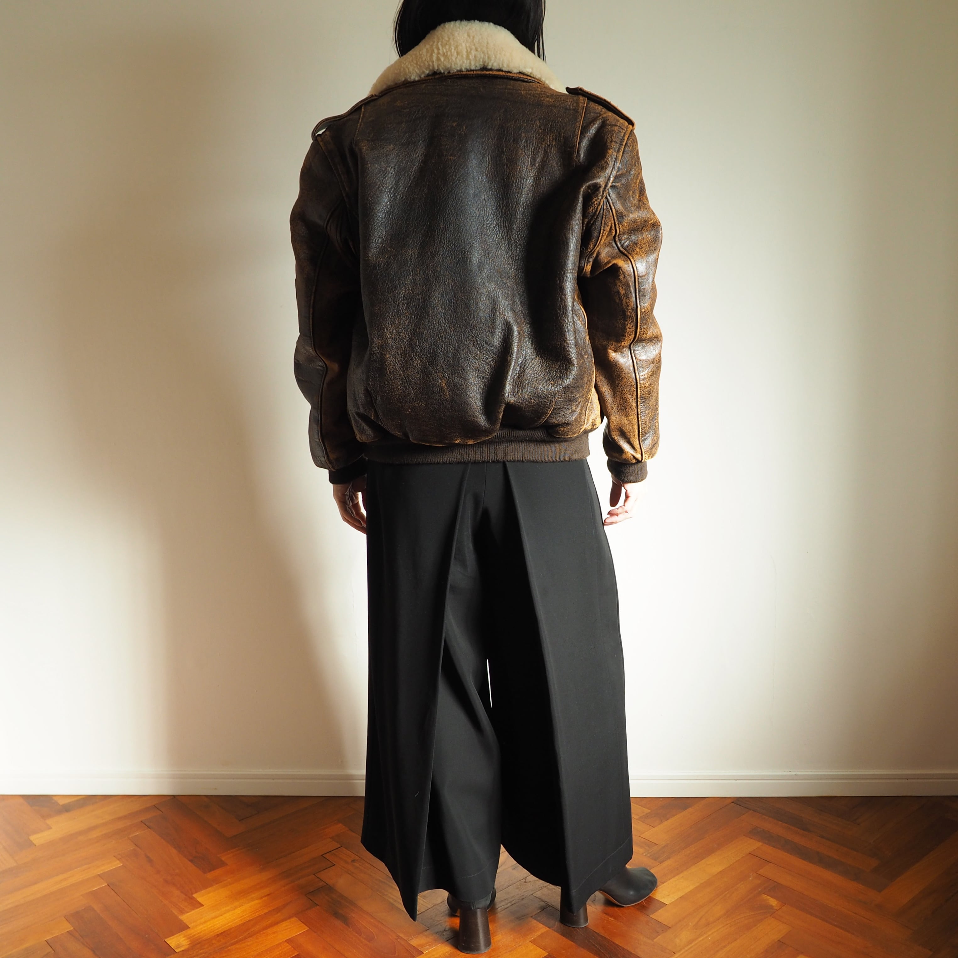 70s〜80s CHEVIGNON Lether Flight Jacketレザージャケット