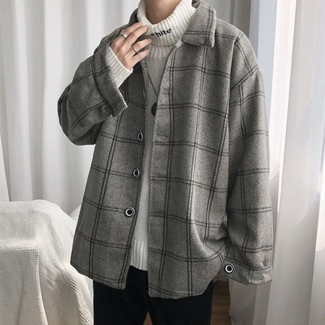 予約販売】ネルシャツ 長袖 厚手 フランネル メンズ オーバーサイズ 