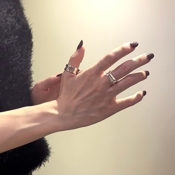 TIFFANY&CO.】2013 希少1837スクエアリング／10-12号／シルバー925