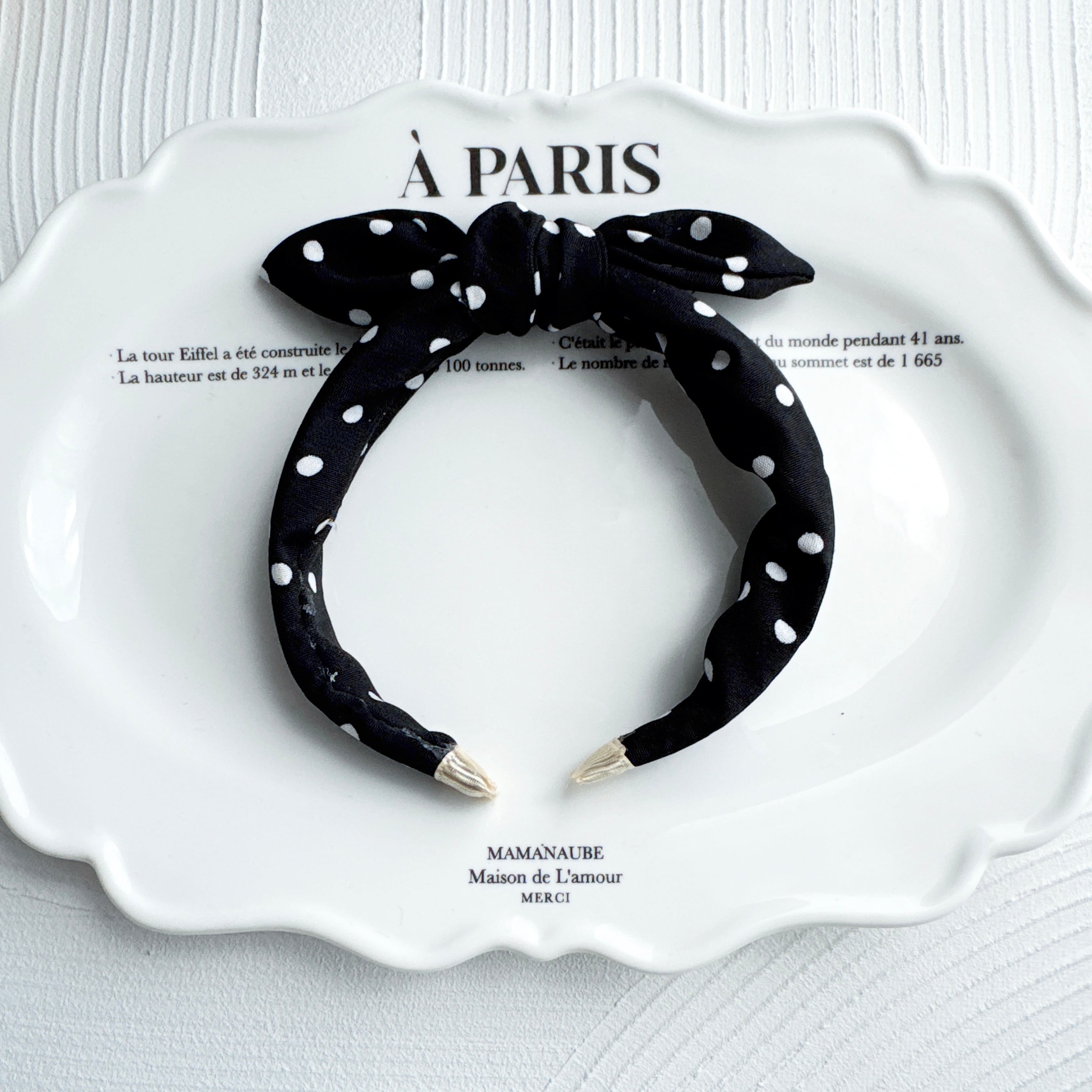 ドット柄大きなおリボン撮影用カチューシャ