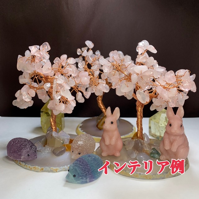 no3.桜満開の様な天然石ツリー・ローズクォーツ