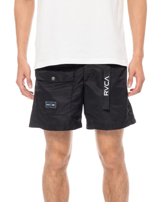 RVCA (ルーカ) WAIST TAPE SHORTS ウォークショーツ ショートパンツ ブラック BA041608