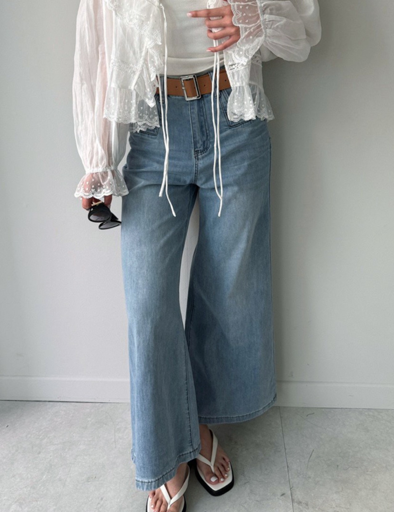 【新作5％OFF・3日間】Daily Summer Boots-Cut Jeans（Belt付）_4sizes