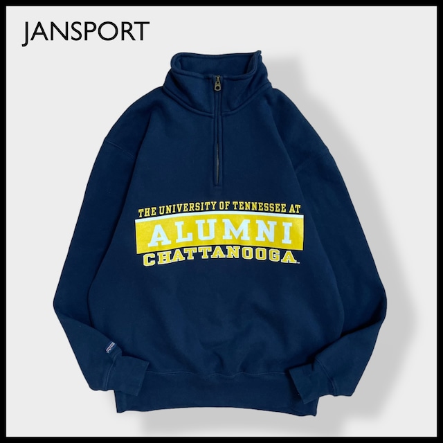 【JANSPORT】カレッジロゴ テネシー大学 UTC Alumni  チャタヌーガ ハーフジップ スウェット プルオーバー トレーナー M ジャンスポーツ University of Tennessee US古着