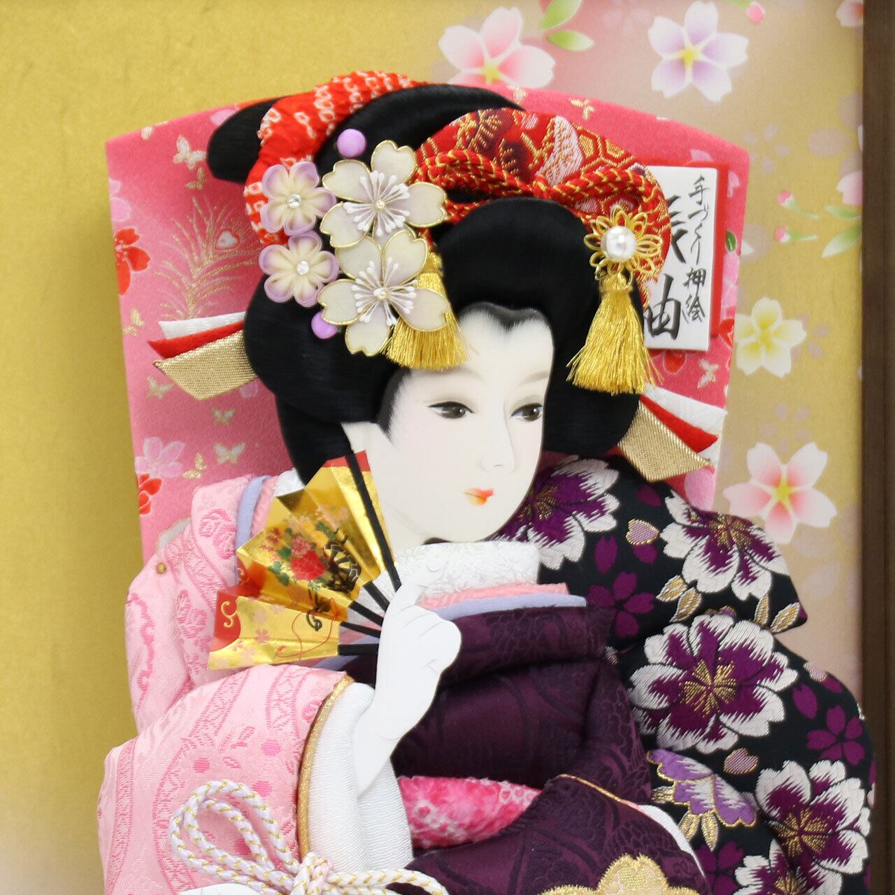 羽子板　振袖　ガラスケース１３号・サイズ間口約２９×奥行約２３×高さ約５５㎝ 羽子板立体振袖ガラスケース13号・サイズ間口約29×奥行約