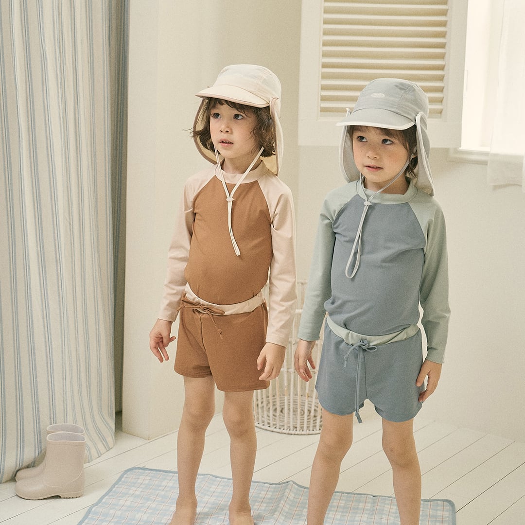 送料無料・即納】bicolor swim wear set〔バイカラースイムウェア