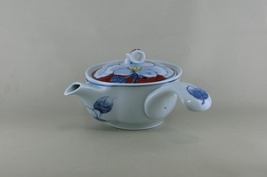 色絵牡丹急須（朱）