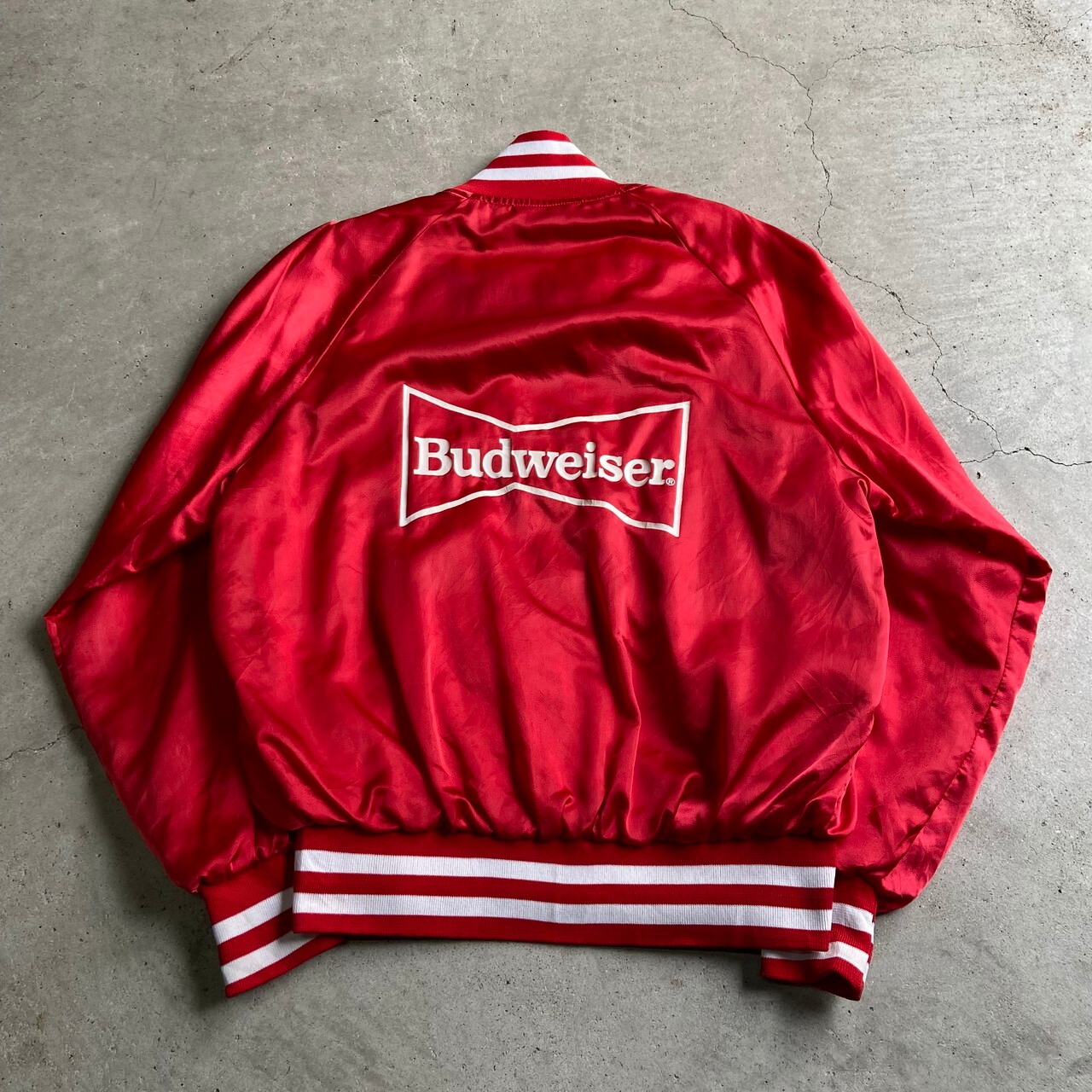 訳あり特価 Budweiser バドワイザー バックプリント ワッペン サテン 
