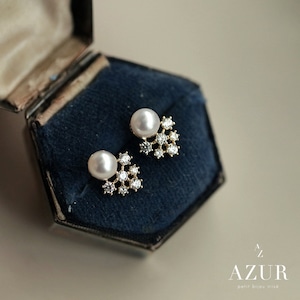 【数量限定】ジルコニアツリーパールピアス