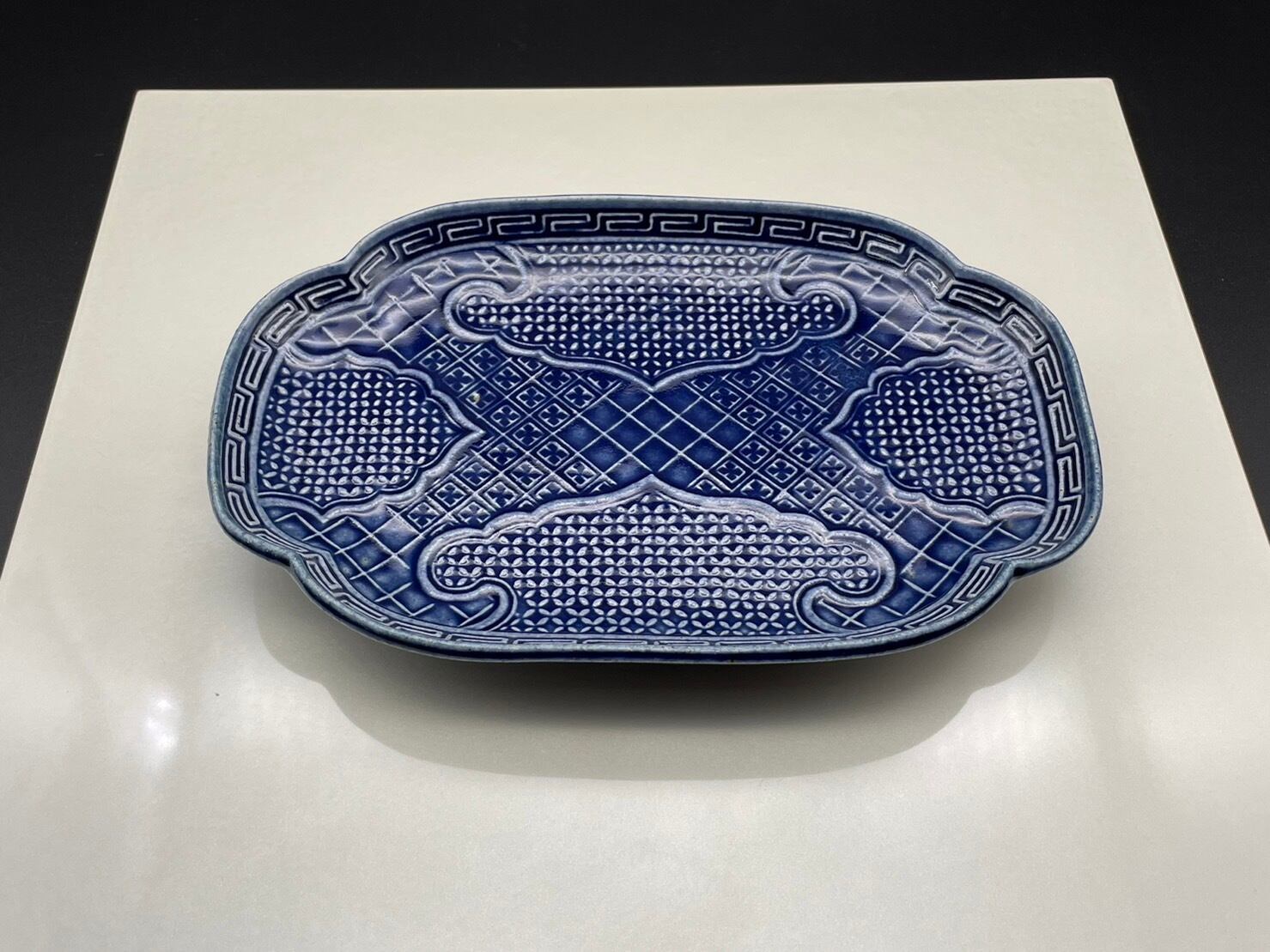 石田裕哉 灰釉団扇形皿 たつおさま専売：石田裕哉 灰釉団扇形