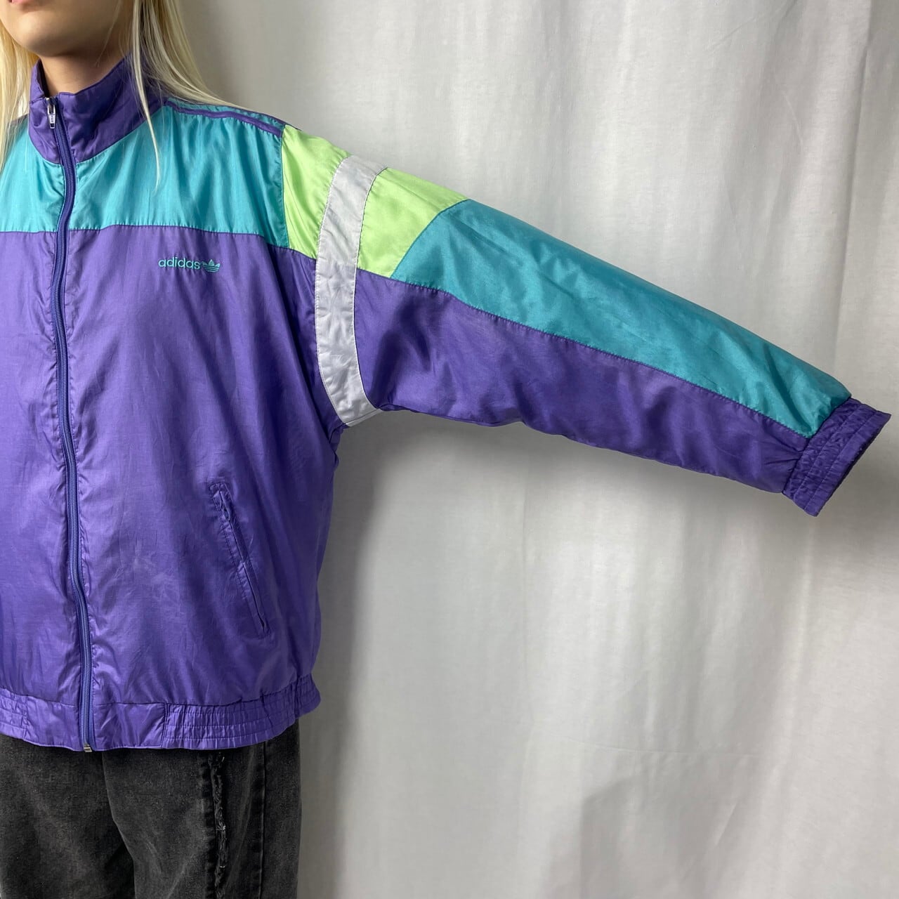80年代 adidas アディダス ナイロン トラックジャケット メンズL相当 