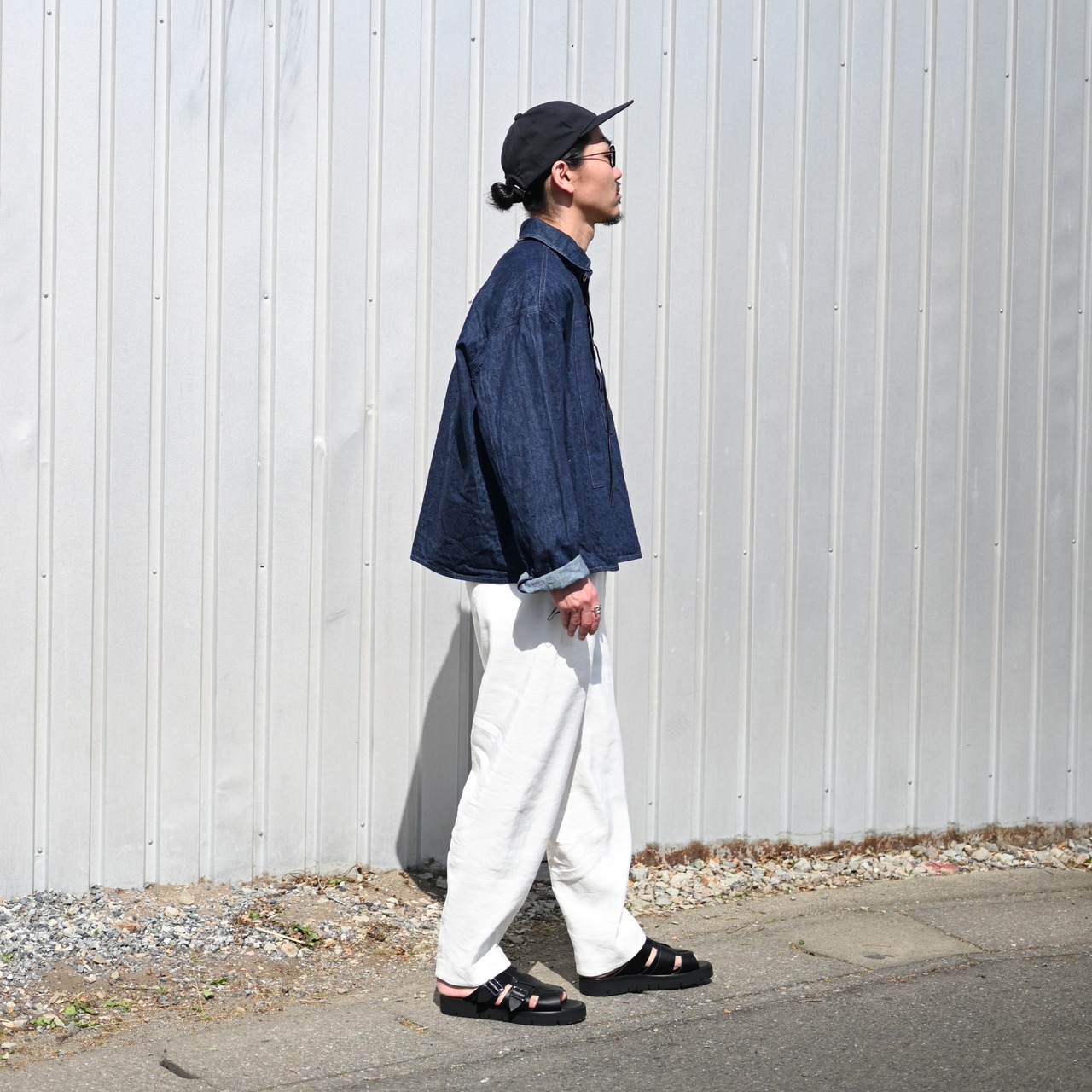 YASHIKI(ヤシキ）Shunko Cardiganネイビー、インテリム  9.3oz HEMP ORGANIC DENIM HYPER BIG SINGLE NEEDLE US ARMY PULLOVER JACKET