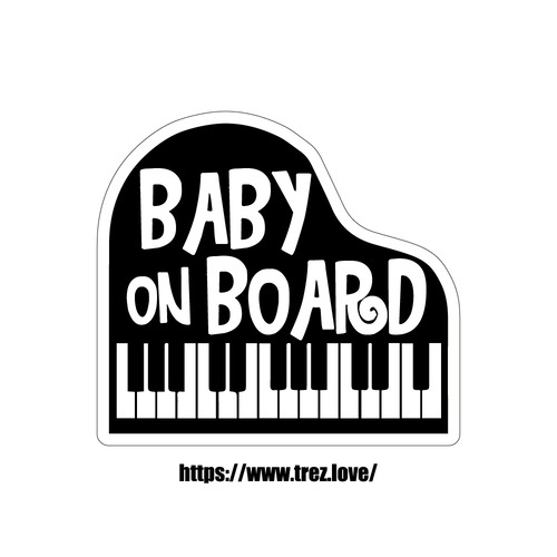 全8色 BABY ON BOARD ピアノ マグネット