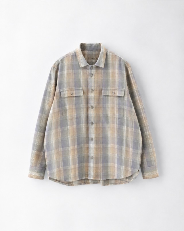 ATOZ ATOZ SHIRT BEIGE×GREEN CHECK