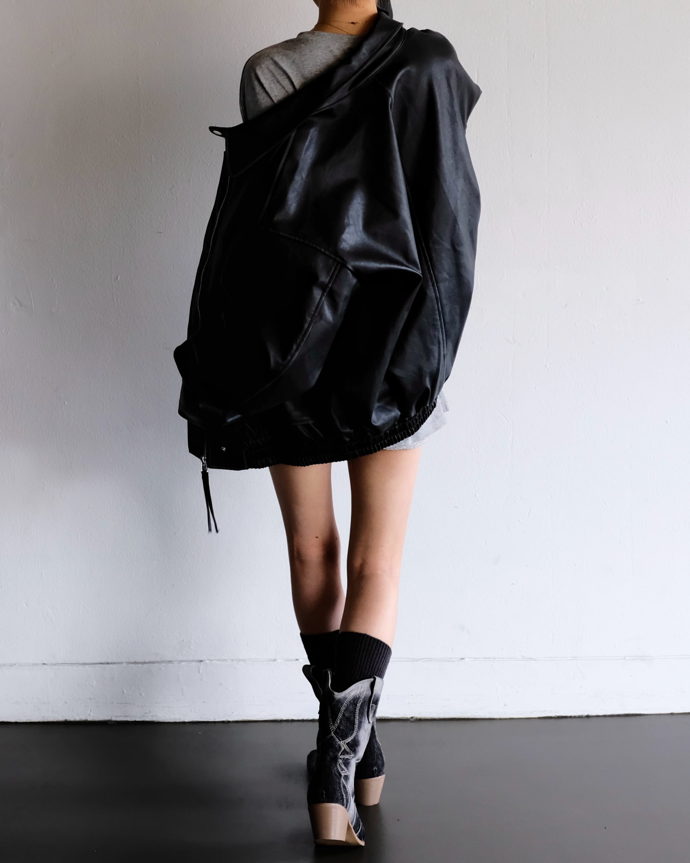 受注販売》VINTAGE VOLUME LEATHER JACKET / BLK | FELIM