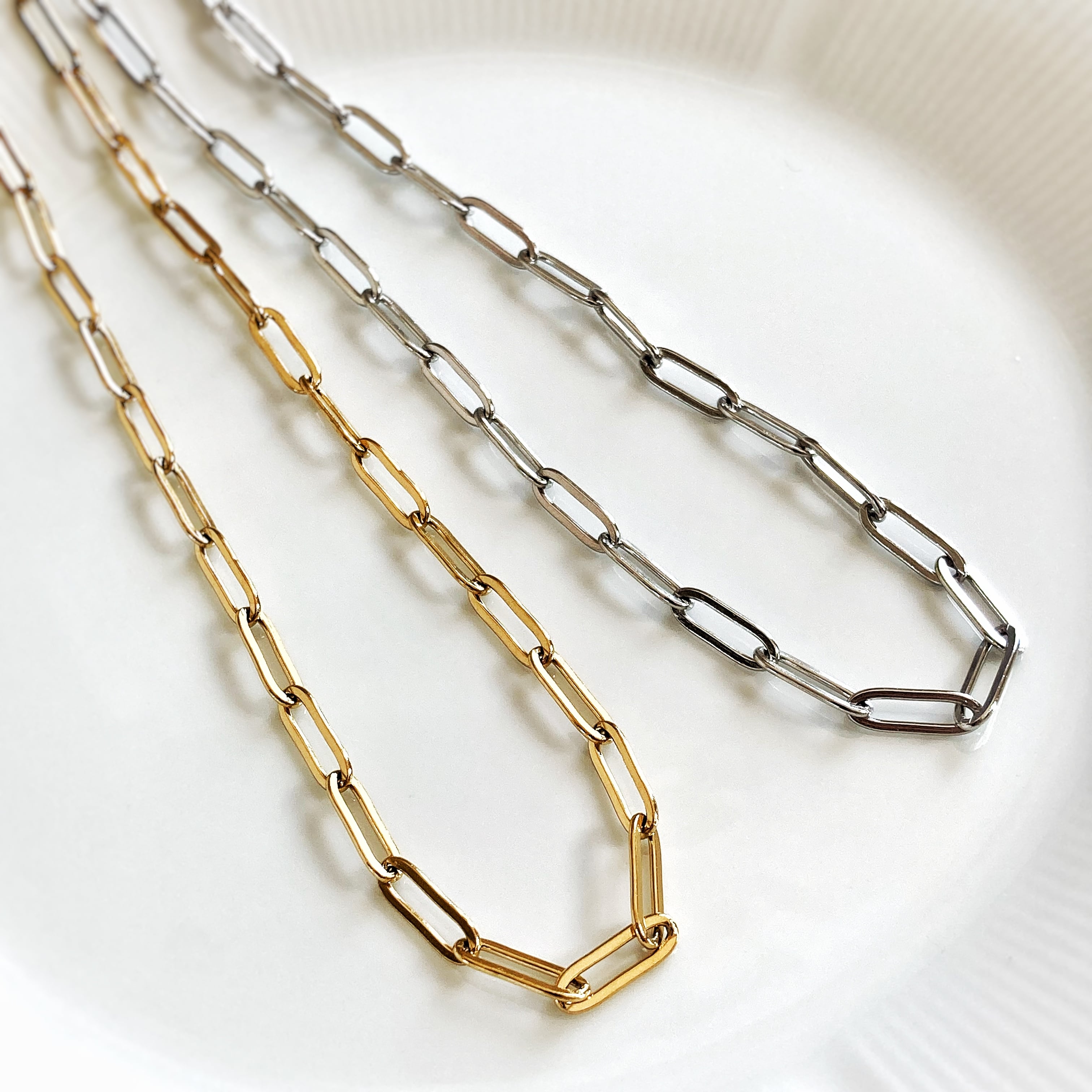 STG_KKCI'M OK スモールペーパークリップチェーン ネックレス ペーパークリップ チェーン K18YG スリムネックレス | Toumeina