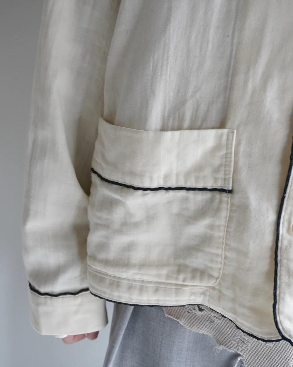 24SS】ANCELLM DOUBLEGAUZE PAJAMA SHIRT (IVORY) ANC-SH33 | IAAAM
